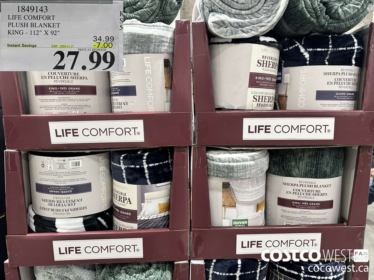 1849143 LIFE COMFORT PLUSH BLANKET KING 112