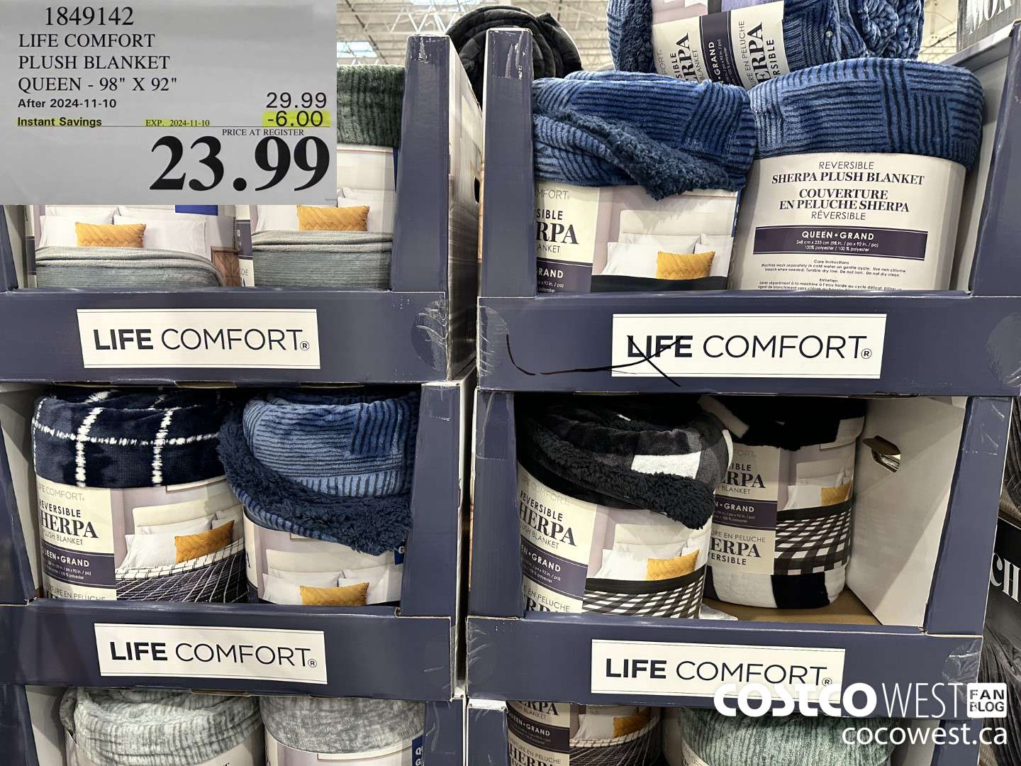 1849142 LIFE COMFORT PLUSH BLANKET QUEEN 98