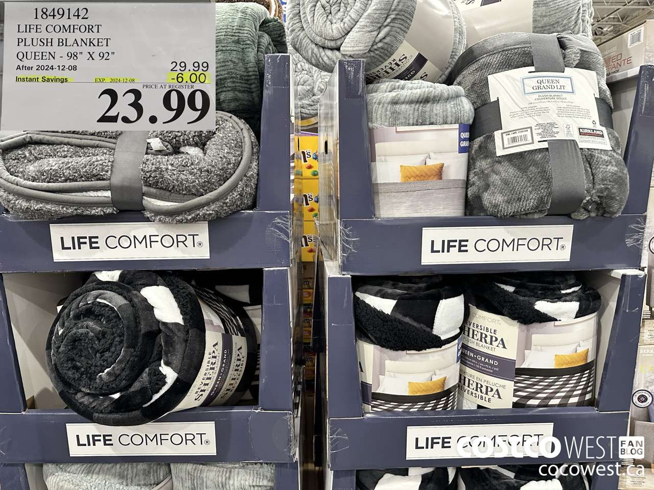 1849142 LIFE COMFORT PLUSH BLANKET QUEEN 98