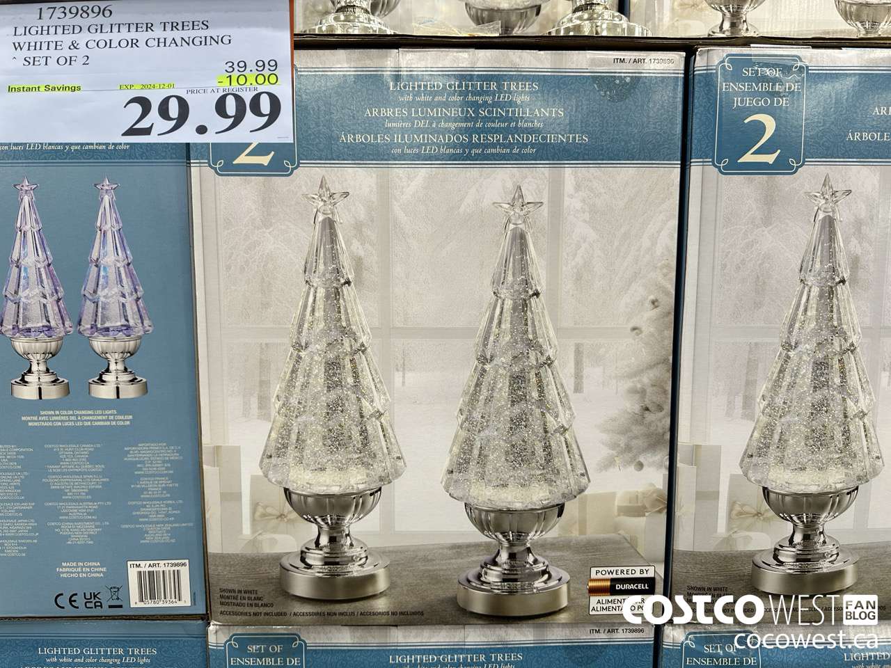 1739896 LIGHTED GLITTER TREES WHITE & COLOR CHANGING SET OF 2 ($10.00 INSTANT SAVINGS EXPIRES ON 2024-12-01) $29.99