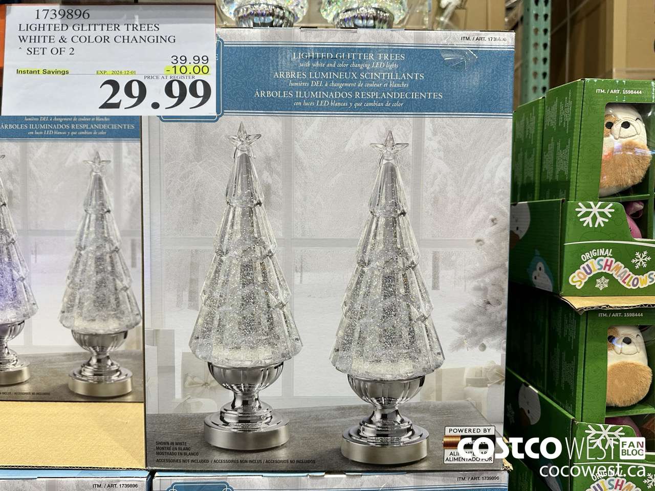 1739896 LIGHTED GLITTER TREES WHITE & COLOR CHANGING SET OF 2 ($10.00 INSTANT SAVINGS EXPIRES ON 2024-12-01) $29.99