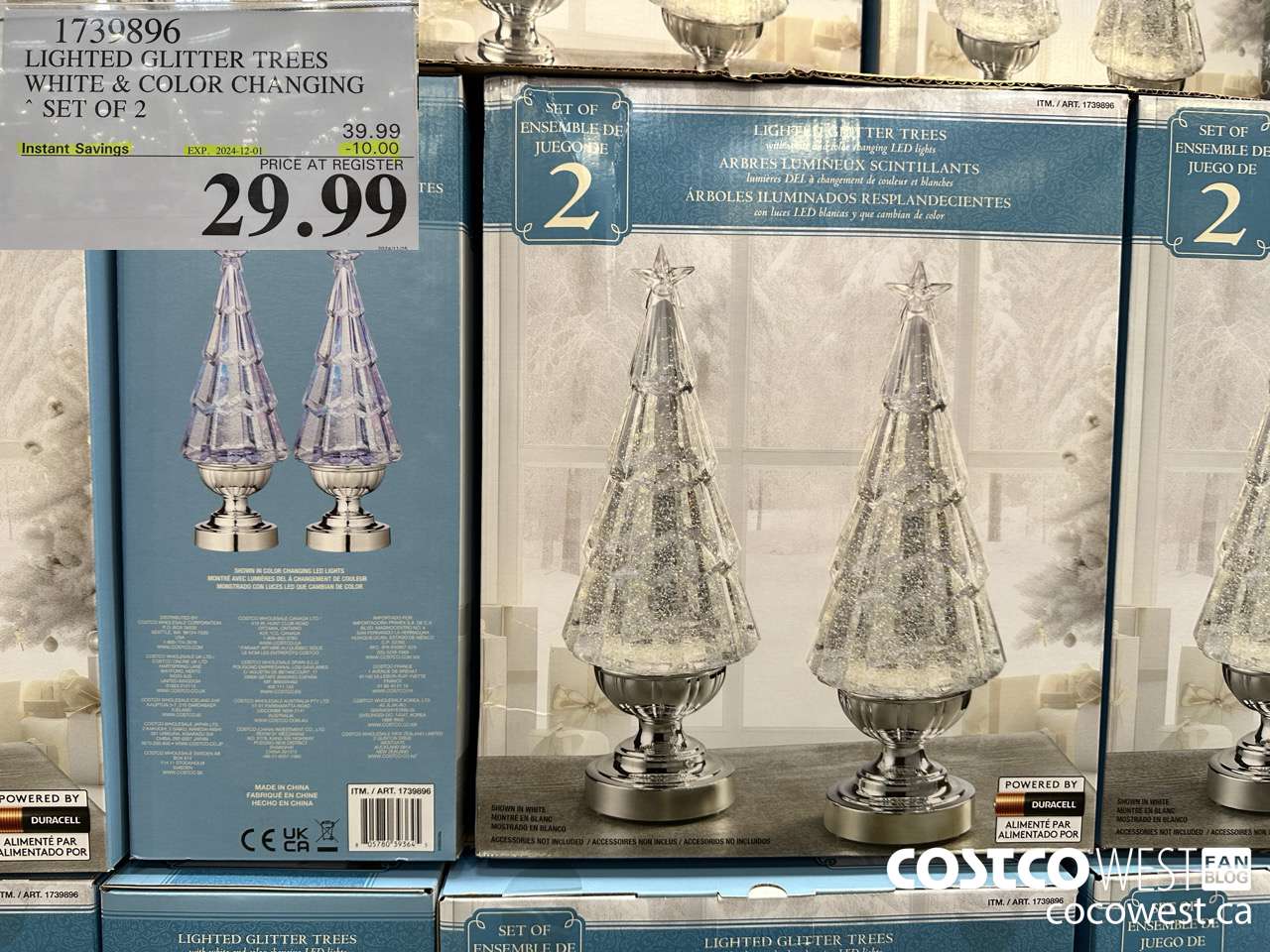 1739896 LIGHTED GLITTER TREES WHITE & COLOR CHANGING SET OF 2 ($10.00 INSTANT SAVINGS EXPIRES ON 2024-12-01) $29.99