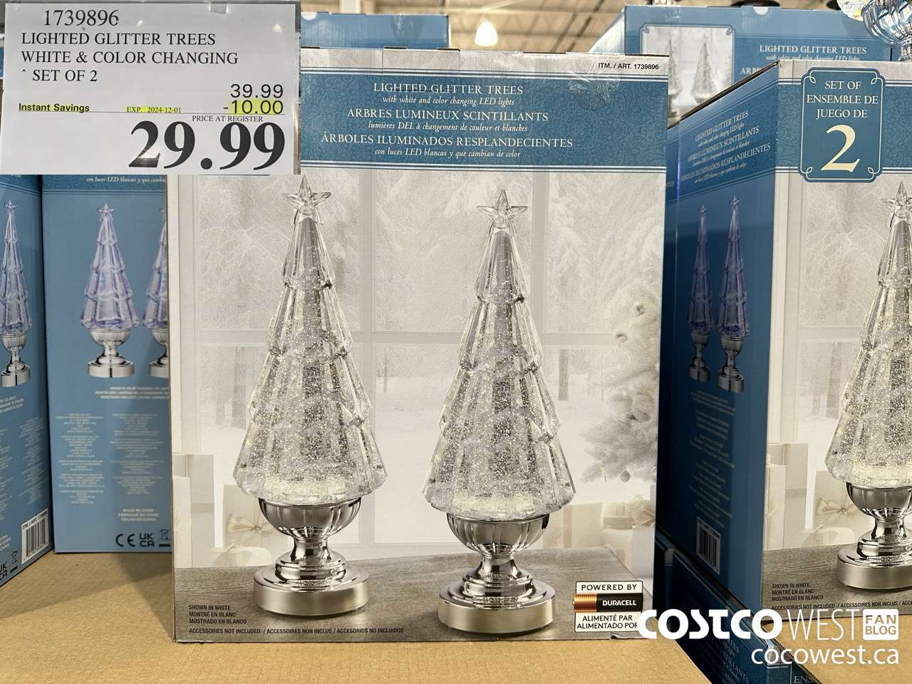 1739896 LIGHTED GLITTER TREES WHITE & COLOR CHANGING SET OF 2 ($10.00 INSTANT SAVINGS EXPIRES ON 2024-12-01) $29.99