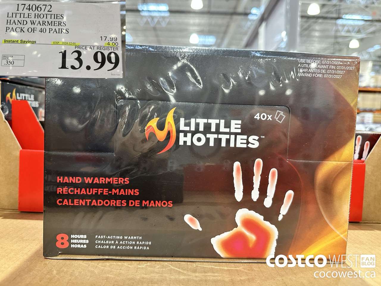 1740672 LITTLE HOTTIES HAND WARMERS PACK OF 40 PAIRS ($4.00 INSTANT SAVINGS EXPIRES ON 2024-12-01) $13.99