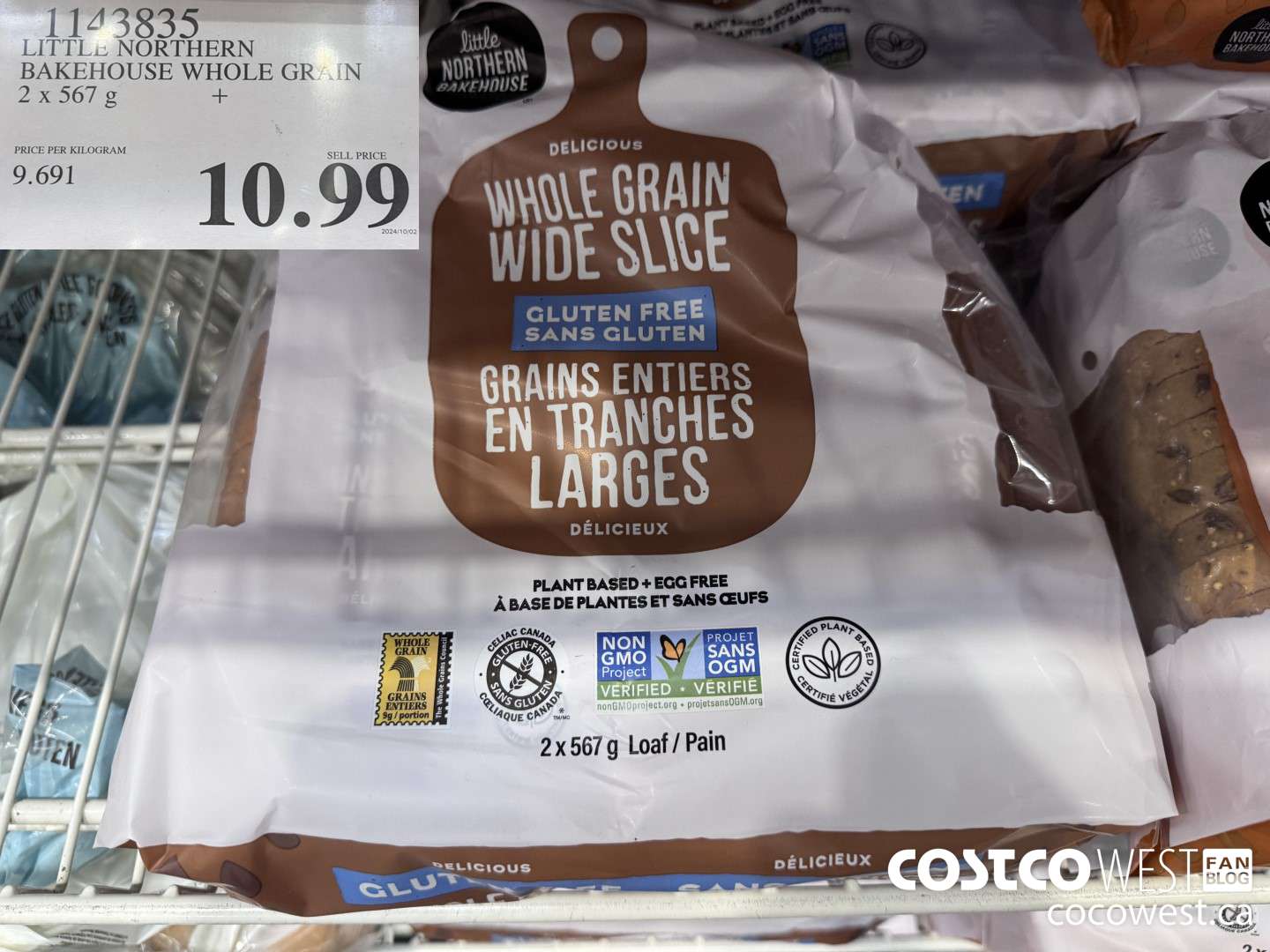 1143835 LITTLE NORTHERN BAKEHOUSE WHOLE GRAIN 2 X 567G  $10.99