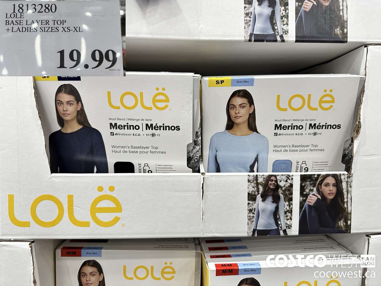 1813280 LOLE BASE LAYER TOP LADIES SIZES XS-XL $19.99