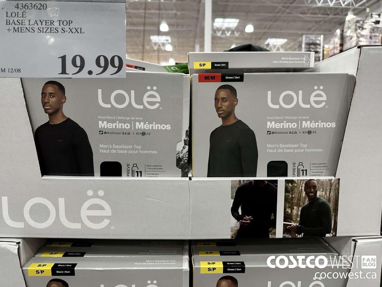 4363620 LOLE BASE LAYER TOP MENS SIZES S-XXL $19.99