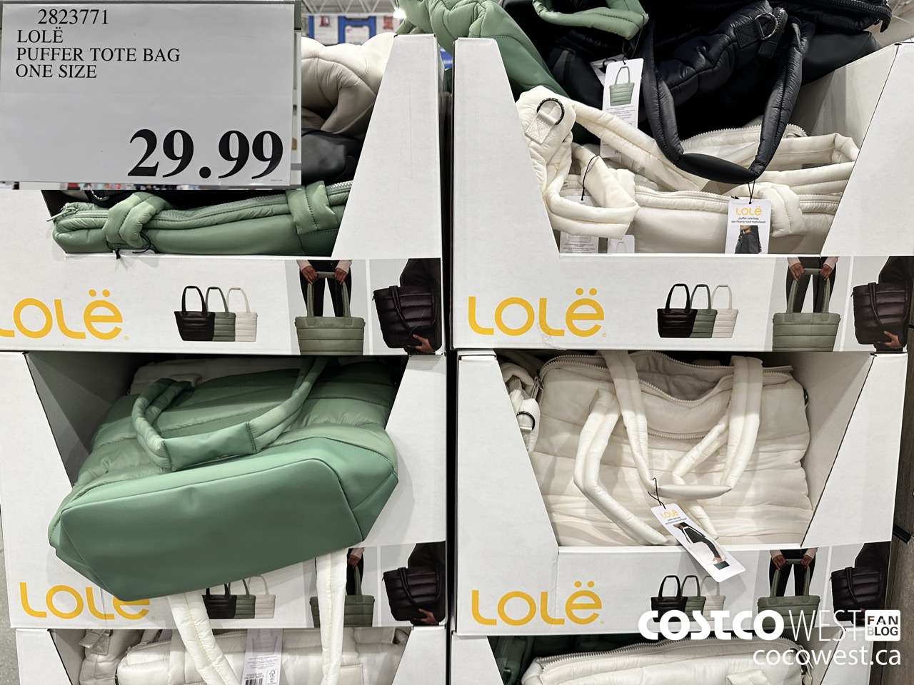 2823771 LOLE PUFFER TOTE BAG ONE SIZE $29.99