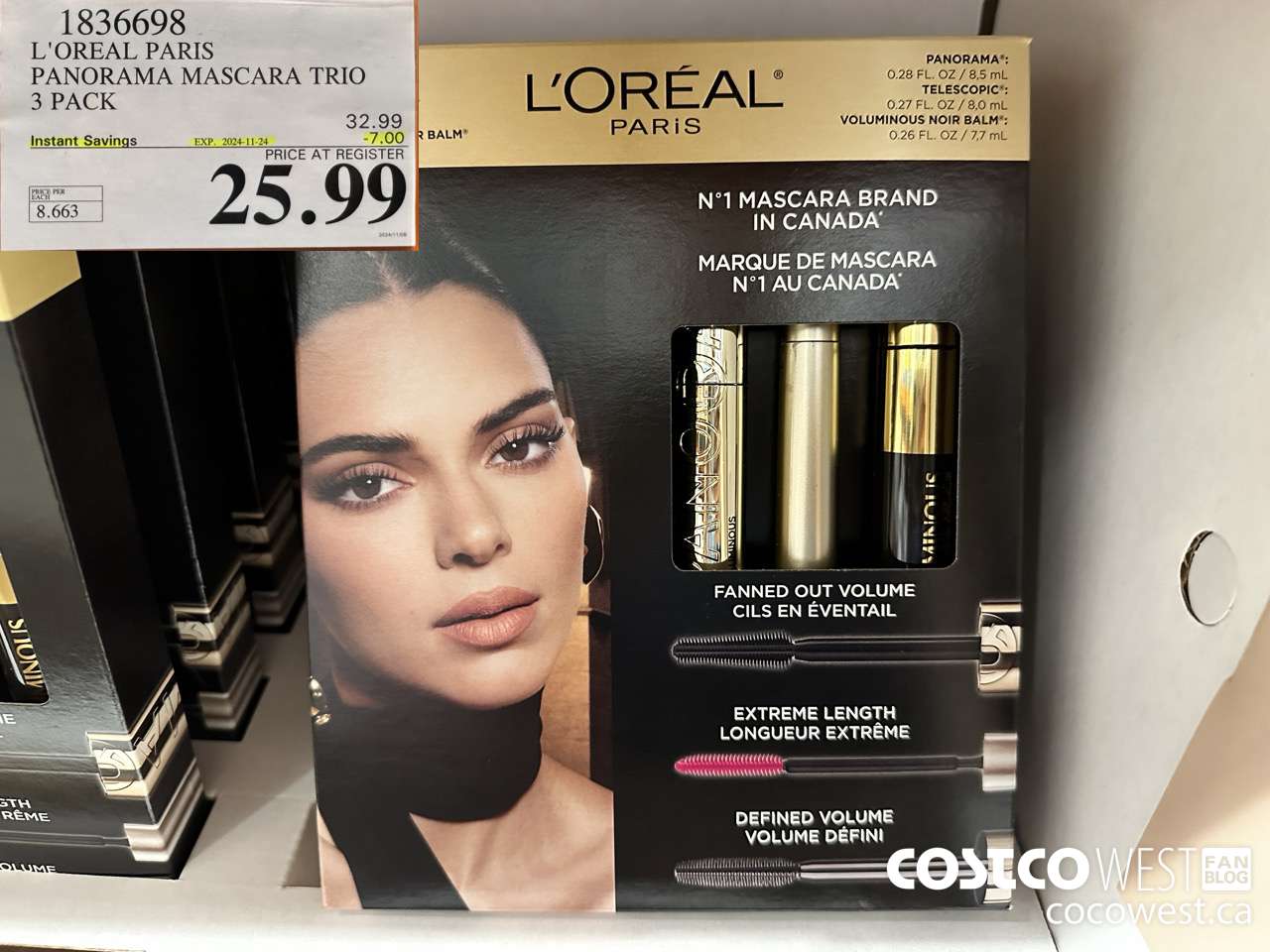1836698 L'OREAL PARIS PANORAMA MASCARA TRIO 3 PACK ($7.00 INSTANT SAVINGS EXPIRES ON 2024-11-24) $25.99
