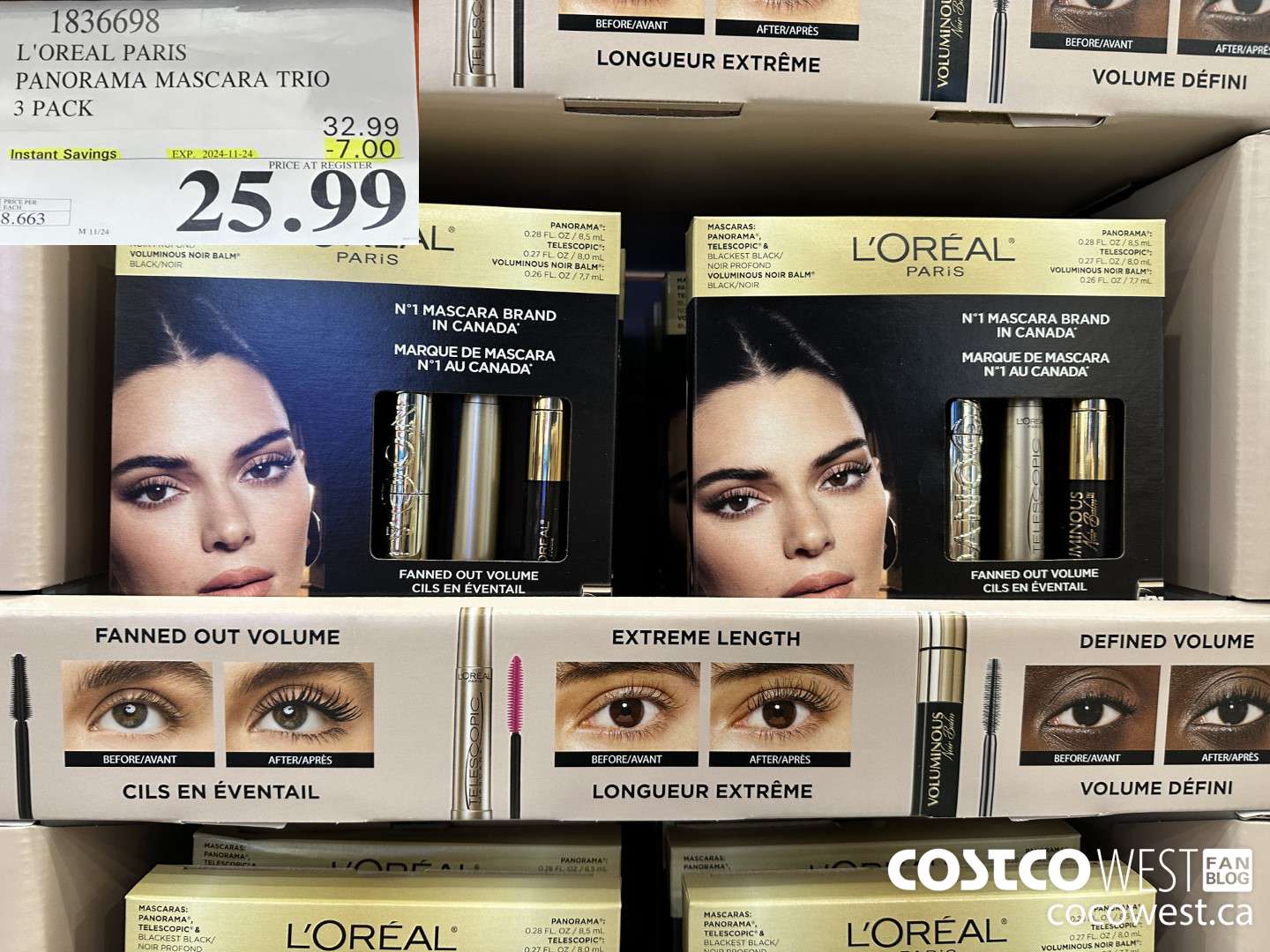 1836698 L'OREAL PARIS PANORAMA MASCARA TRIO 3 PACK ($7.00 INSTANT SAVINGS EXPIRES ON 2024-11-24) $25.99