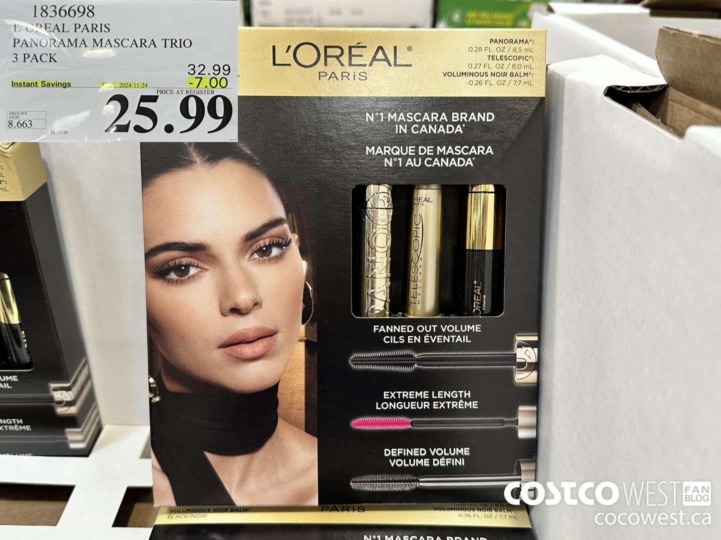 1836698 L'OREAL PARIS PANORAMA MASCARA TRIO 3 PACK ($7.00 INSTANT SAVINGS EXPIRES ON 2024-11-24) $25.99