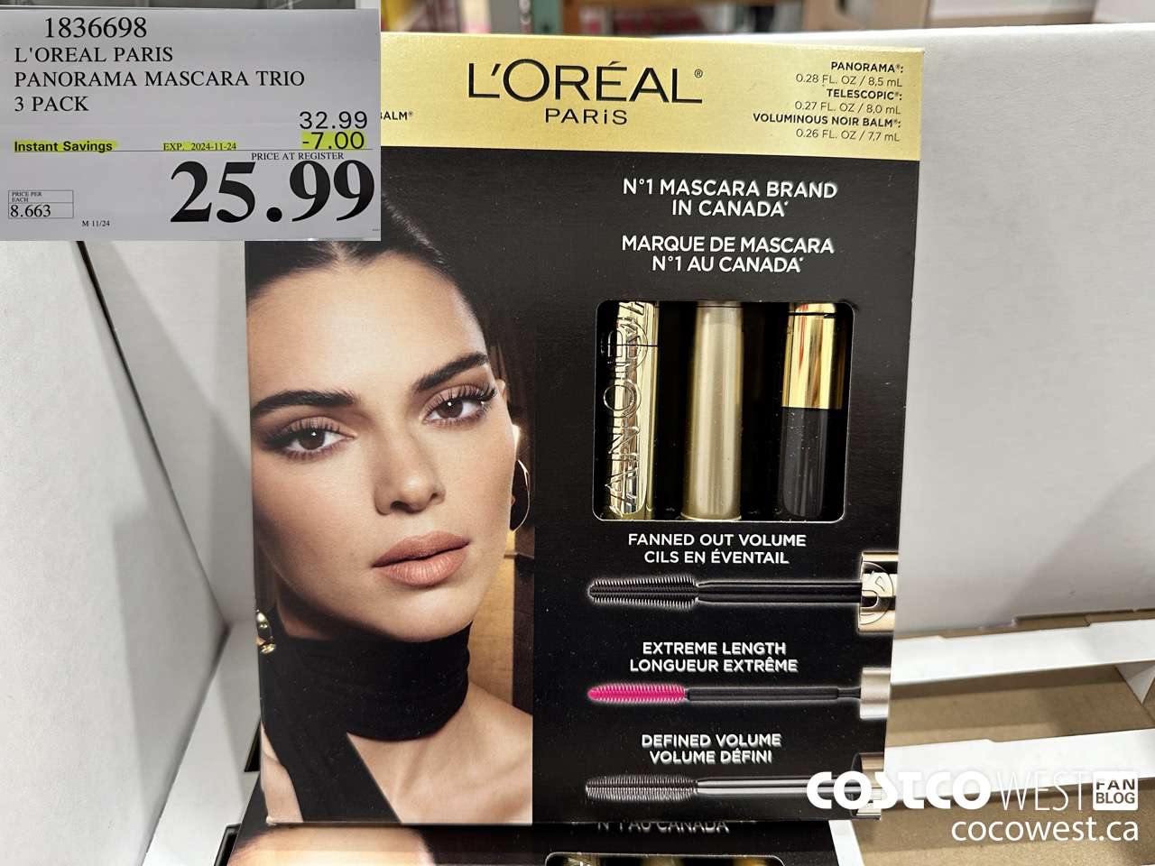 1836698 L'OREAL PARIS PANORAMA MASCARA TRIO 3 PACK ($7.00 INSTANT SAVINGS EXPIRES ON 2024-11-24) $25.99