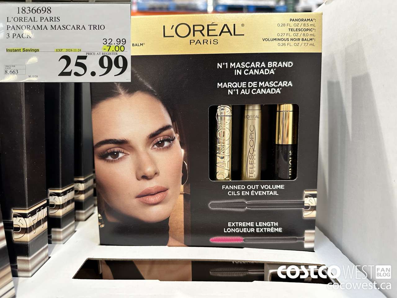 1836698 L'OREAL PARIS PANORAMA MASCARA TRIO 3 PACK ($7.00 INSTANT SAVINGS EXPIRES ON 2024-11-24) $25.99
