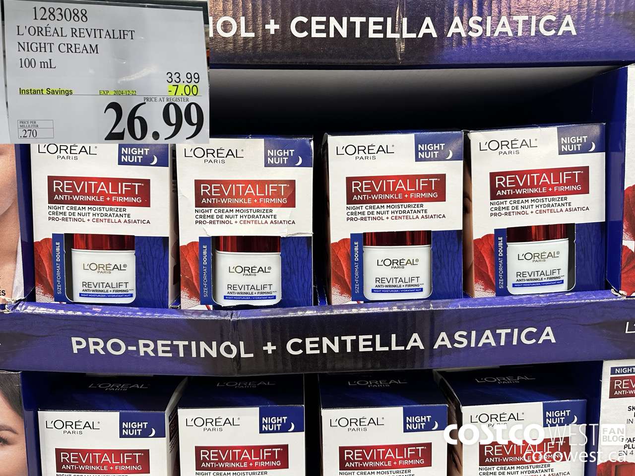 1283088 L'OREAL REVITALIFT NIGHT CREAM 100 mL ($7.00 INSTANT SAVINGS EXPIRES ON 2024-12-22) $26.99