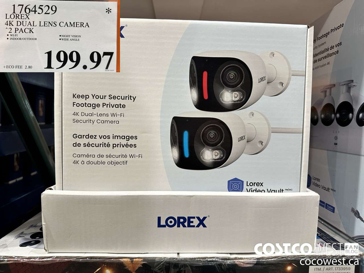 1764529 LOREX 4K DUAL LENS CAMERA 2 PACK $199.97