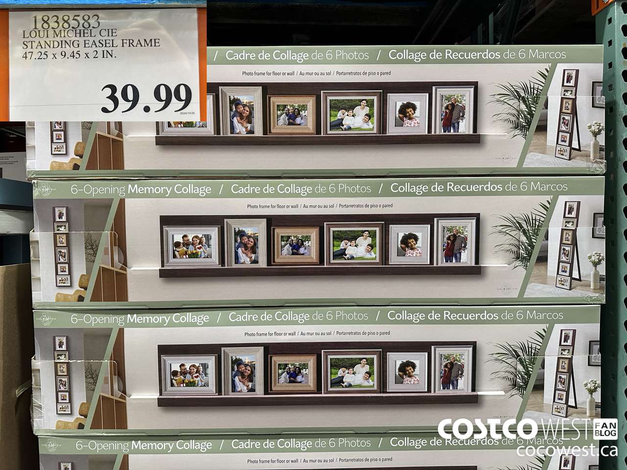 1838583 LOUI MICHEL CIE STANDING EASEL FRAME 47.25 X 9.45 X 2 IN $39.99