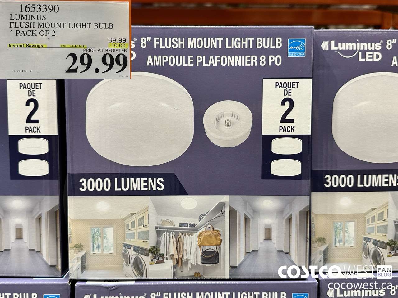 1653390 LUMINUS FLUSH MOUNT LIGHT BULB 2-PACK ($10.00 INSTANT SAVINGS EXPIRES ON 2024-11-24) $29.99