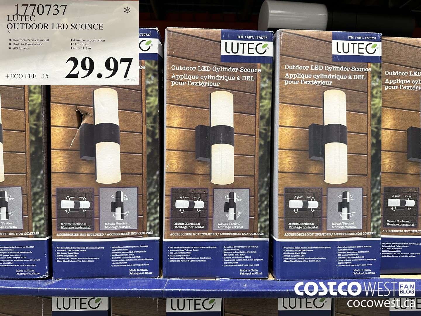 1770737 LUTEC OUTDOOR LED SCONCE $29.97