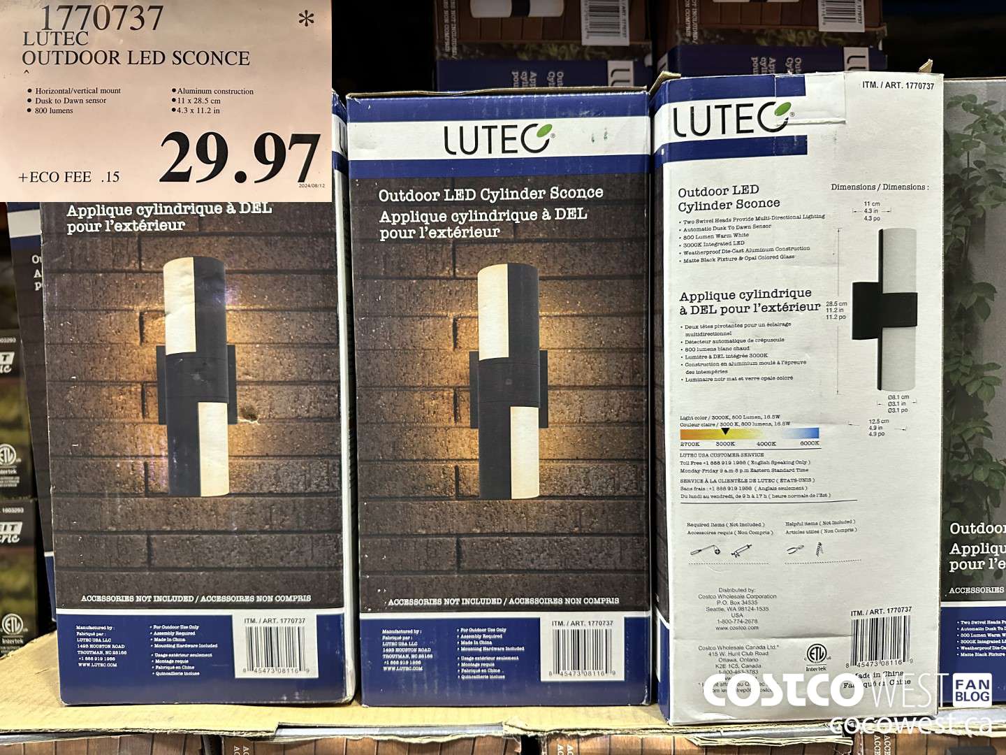 1770737 LUTEC OUTDOOR LED SCONCE $29.97
