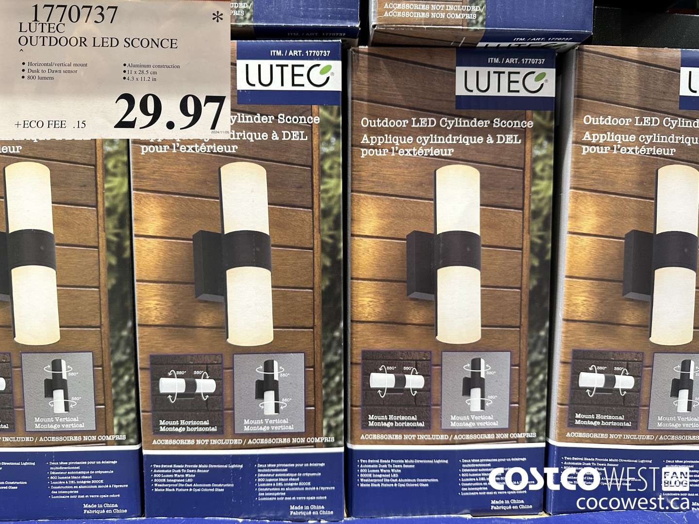 1770737 LUTEC OUTDOOR LED SCONCE $29.97