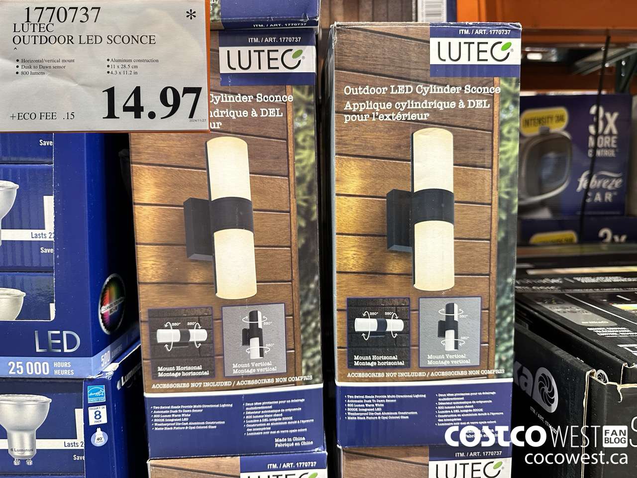 1770737 LUTEC OUTDOOR LED SCONCE $14.97