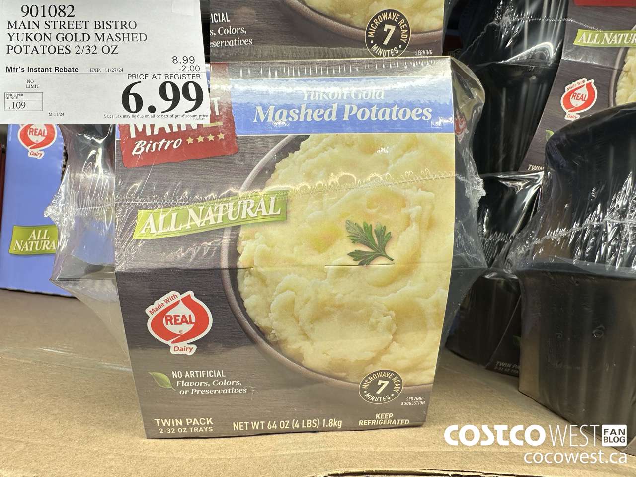 901082 MAIN STREET BISTRO YUKON GOLD MASHED POTATOES 2/32 OZ ($2.00 INSTANT SAVINGS EXPIRES ON 2024-11-27) $6.99