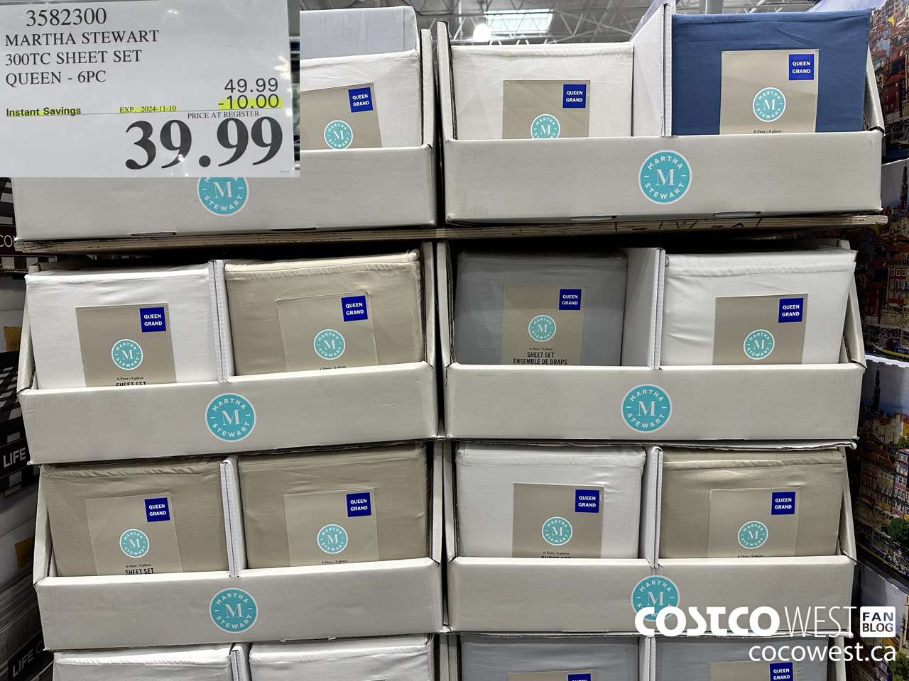 3582300 MARTHA STEWART 300TC SHEET SET QUEEN 6CP ($10.00 INSTANT SAVINGS EXPIRES ON 2024-11-10) $39.99