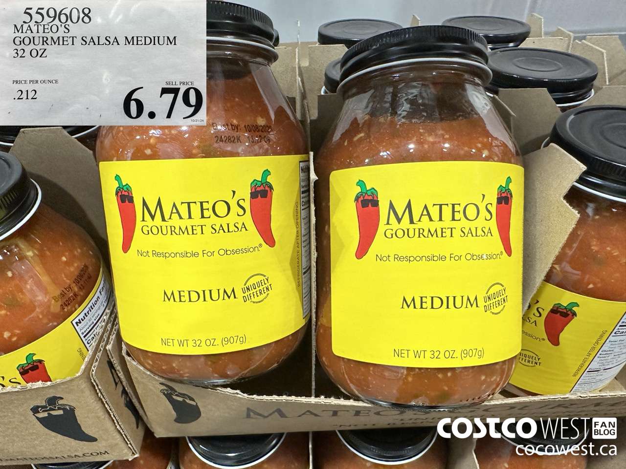 559608 MATEO'S GOURMET SALSA MEDIUM 32 OZ  $6.79