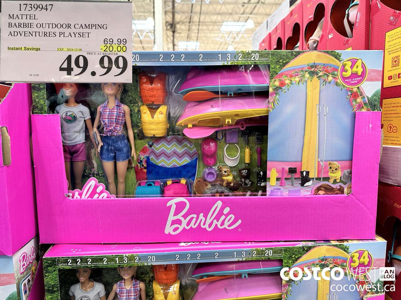 1739947 MATTEL BARBIE OUTDOOR CAMPING ADVENTURES PLAYSET  ($20.00 INSTANT SAVINGS EXPIRES ON 2024-12-08) $49.99