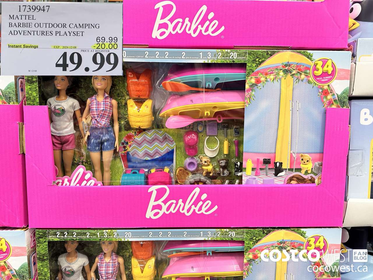 1739947 MATTEL BARBIE OUTDOOR CAMPING ADVENTURES PLAYSET  ($20.00 INSTANT SAVINGS EXPIRES ON 2024-12-08) $49.99