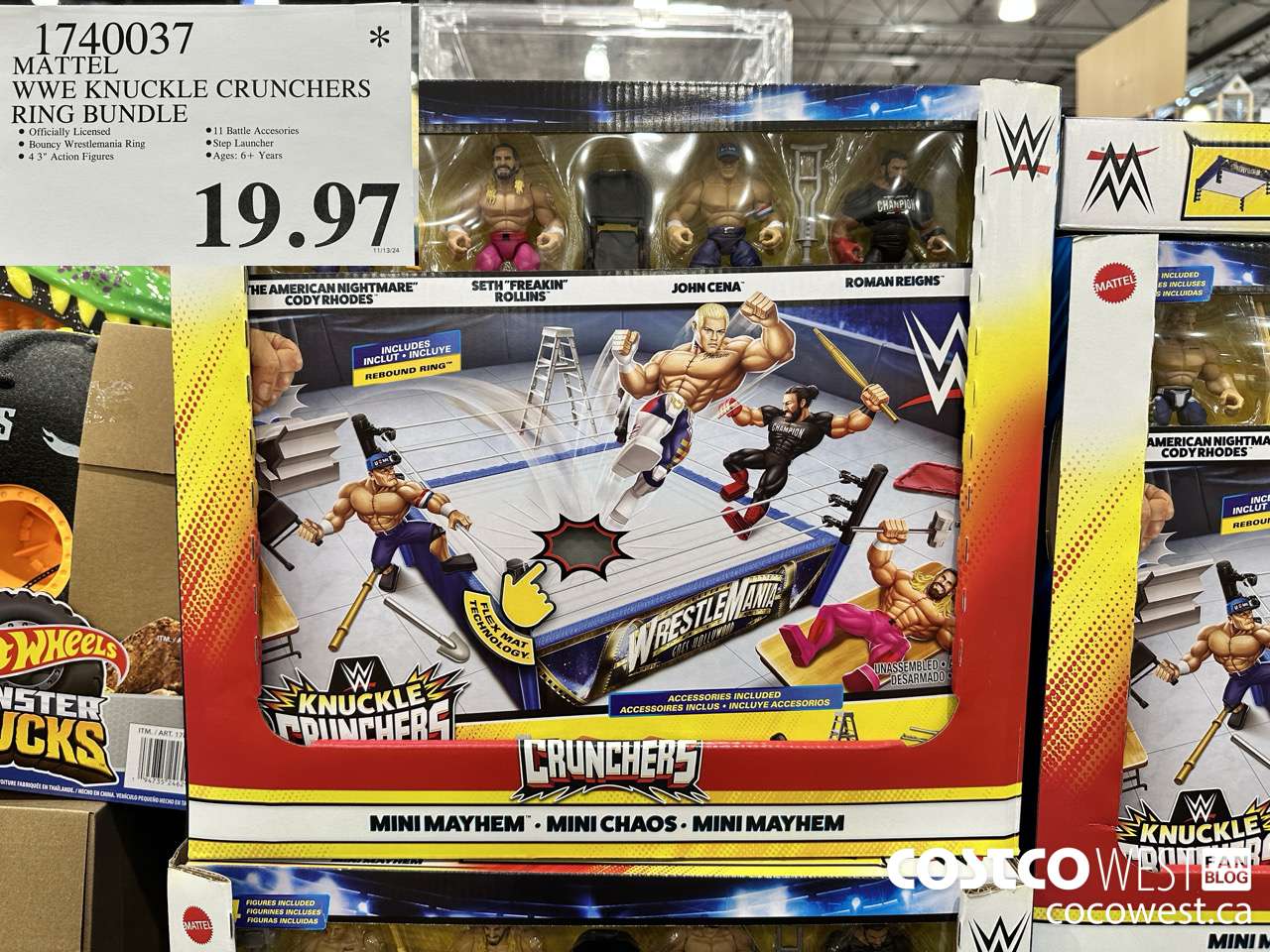 1740037 MATTEL WWE KNUCKLE CRUNCHERS RING BUNDLE $19.97