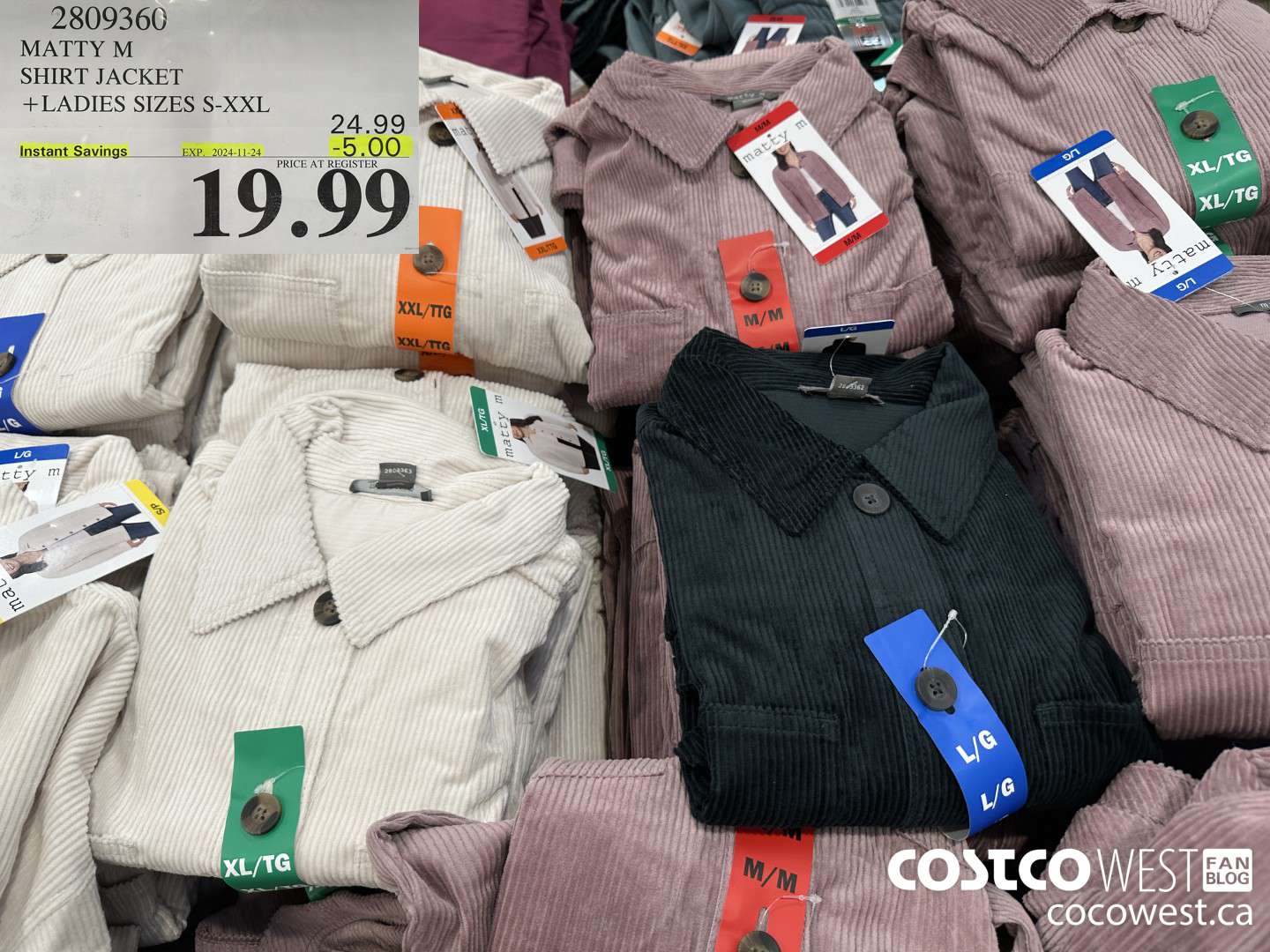 2809360 MATTY M SHIRT JACKET LADIES SIZS S-XXL ($5.00 INSTANT SAVINGS EXPIRES ON 2024-11-24) $19.99