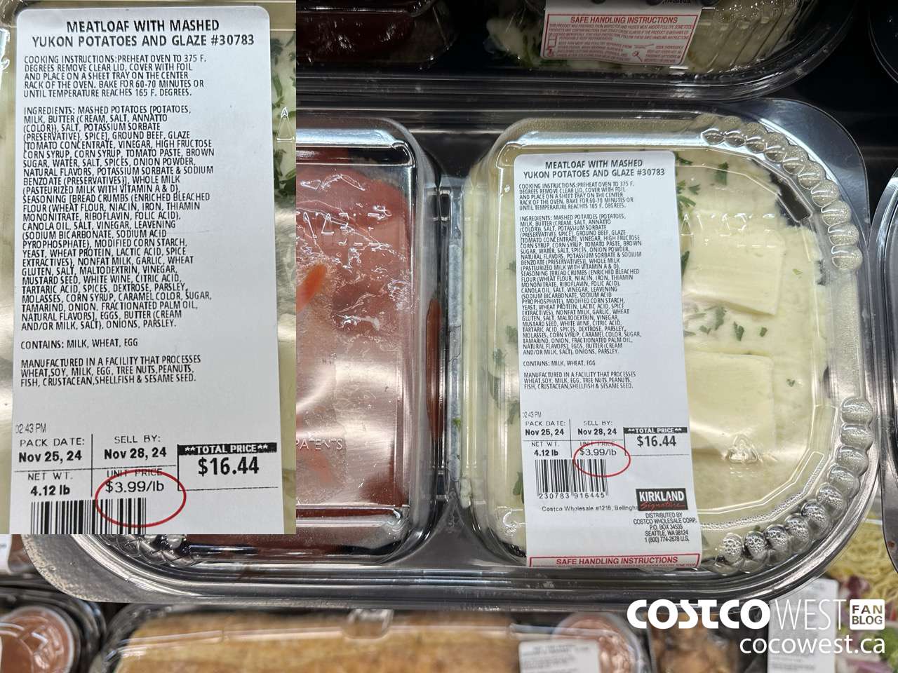 30783 MEATLOAF WITH YUKON GOLD MASHED POTATOES PER LB $3.99