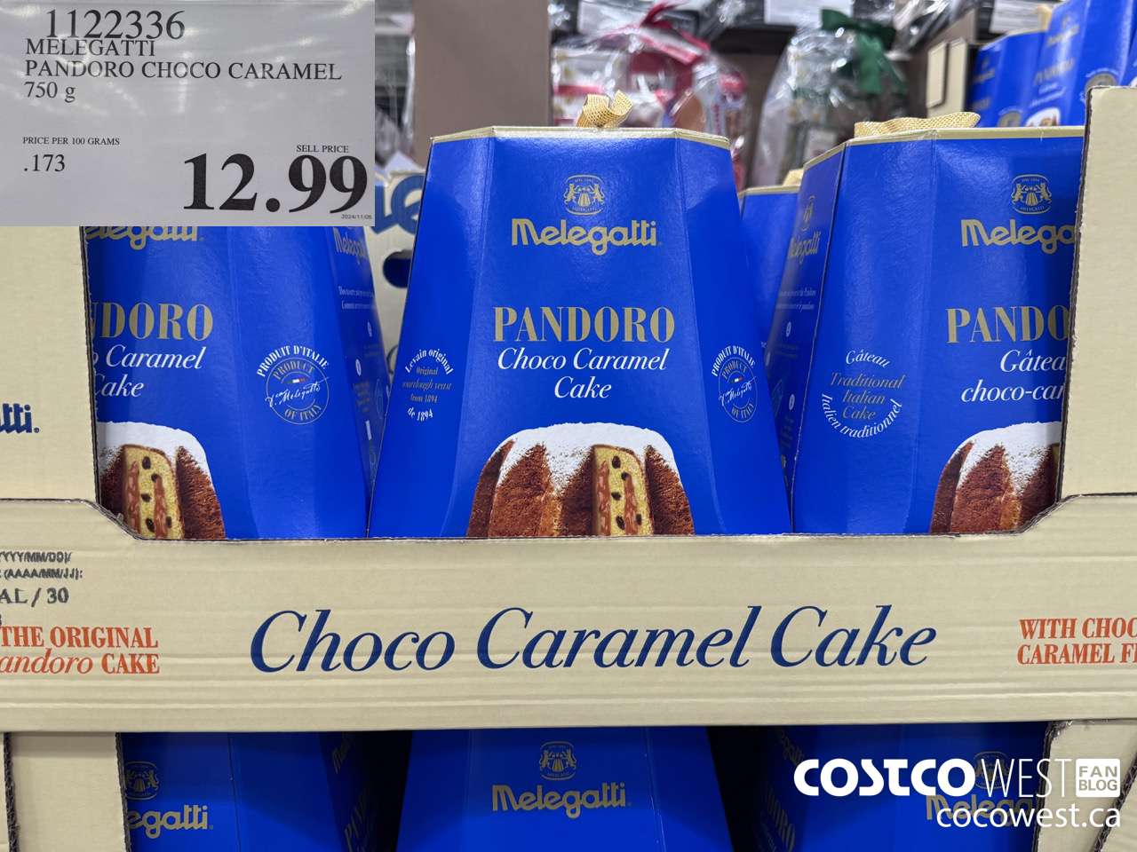 1122336 MELEGATTI PANDORO CHOCO CARAMEL 750G $12.99