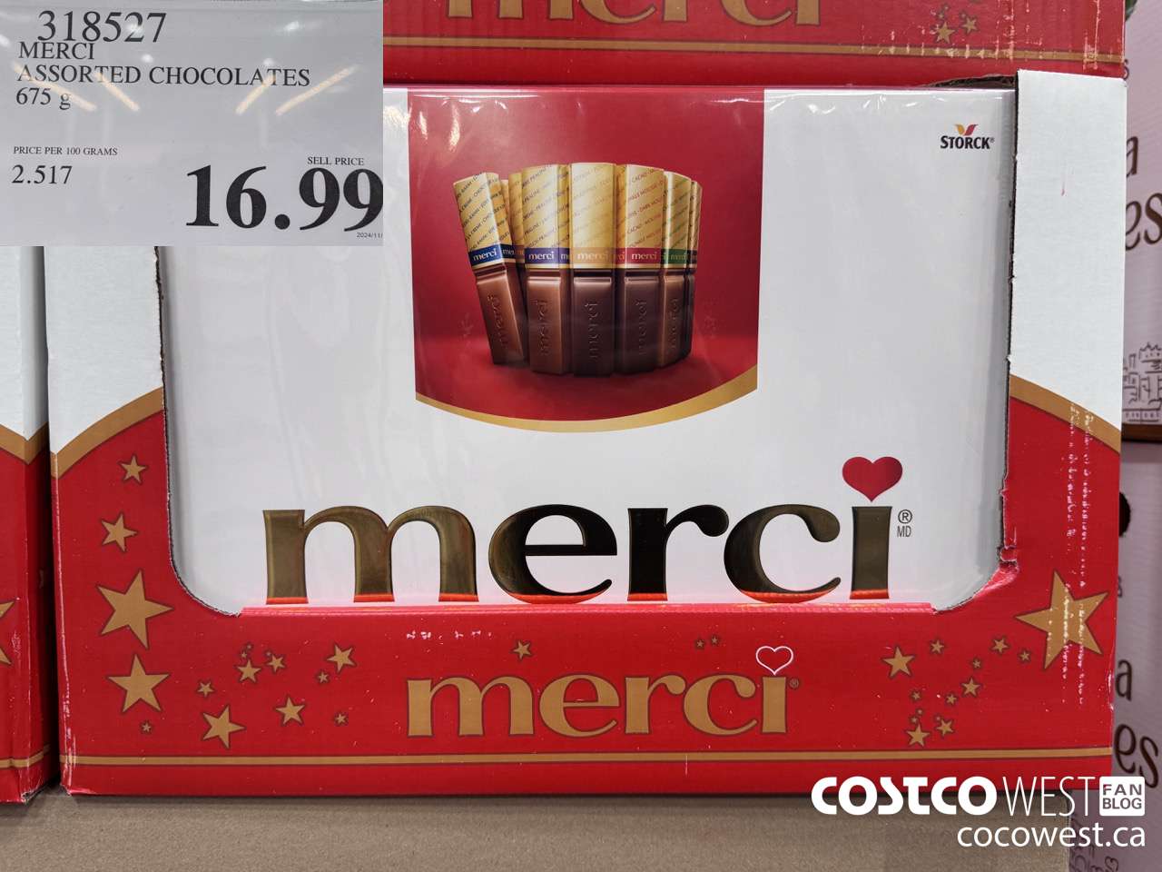 318527 MERCI ASSORTED CHOCOLATES 675 g $16.99