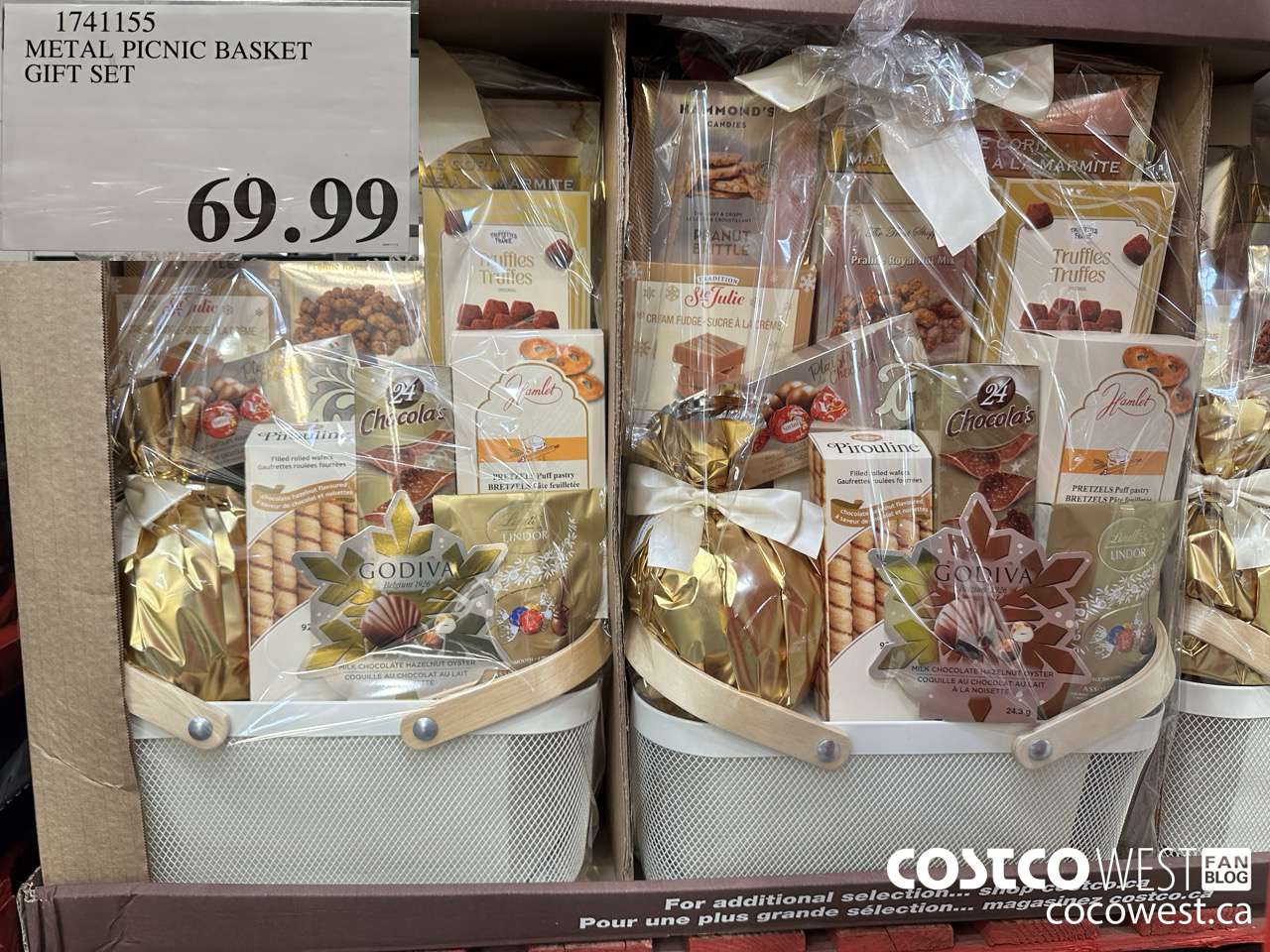 1741155 METAL PICNIC BASKET GIFT SET $69.99