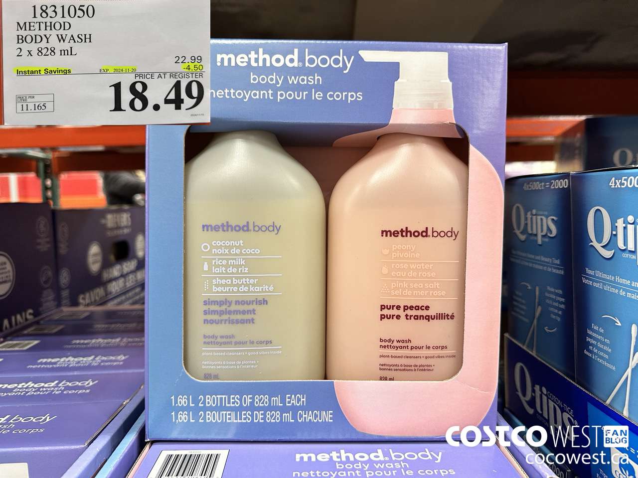 1831050 METHOD BODY WASH 2 X 828ML ($4.50 INSTANT SAVINGS EXPIRES ON 2024-11-20) $18.49