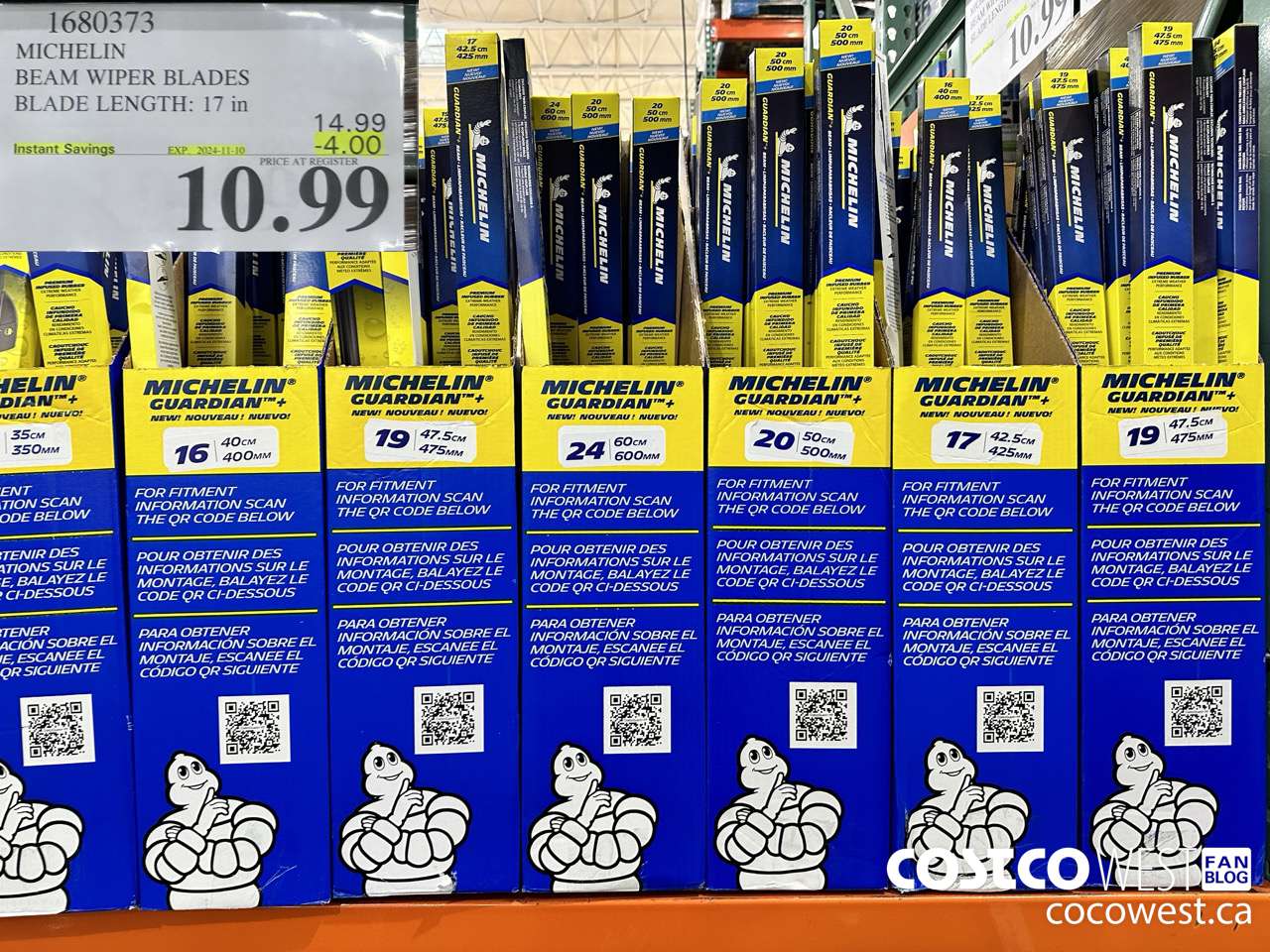 1680373 MICHELIN BEAM WIPER BLADES BLADE LENGHT 17 IN ($4.00 INSTANT SAVINGS EXPIRES ON 2024-11-10) $10.99