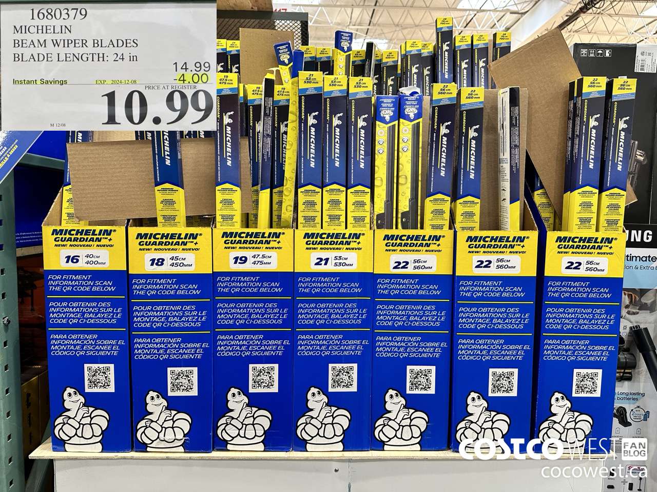 1680379 MICHELIN BEAM WIPER BLADES BLADE LENGTH 24IN ($4.00 INSTANT SAVINGS EXPIRES ON 2024-12-08) $10.99