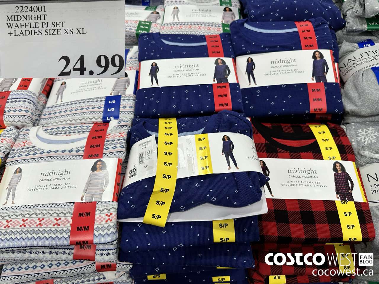 2224001 MIDNIGHT WAFFLE PJ SET LADIES SIZE XS-XL $24.99