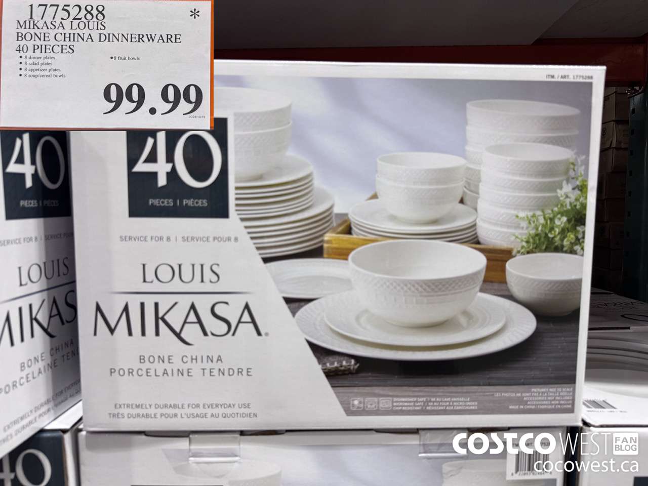 1775288 MIKASA LOUIS BONE CHINA DINNERWARE 40 PIECES $99.99