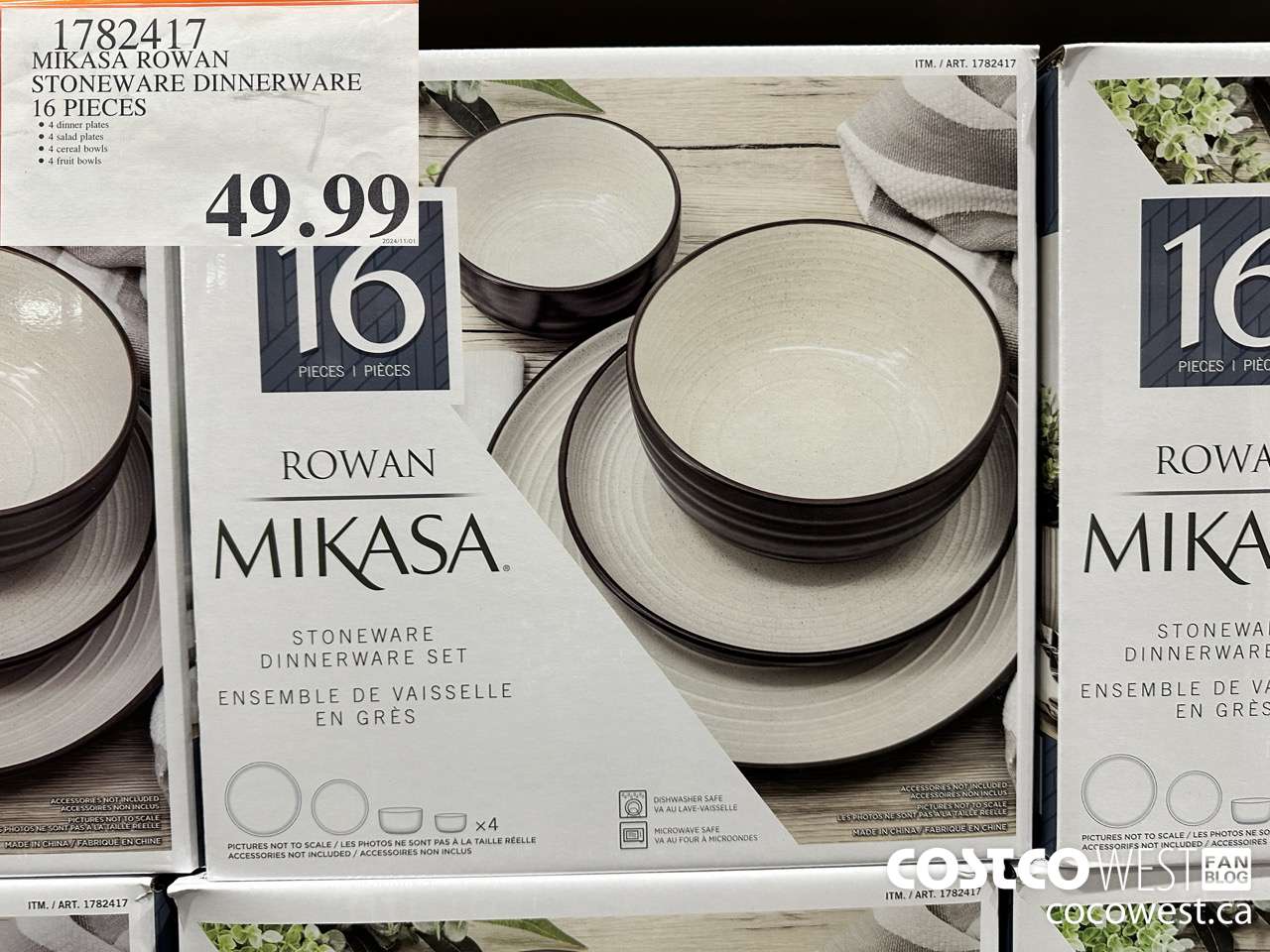1782417 MIKASA ROWAN STONEWARE DINNERWARE 16 PIECES $49.99