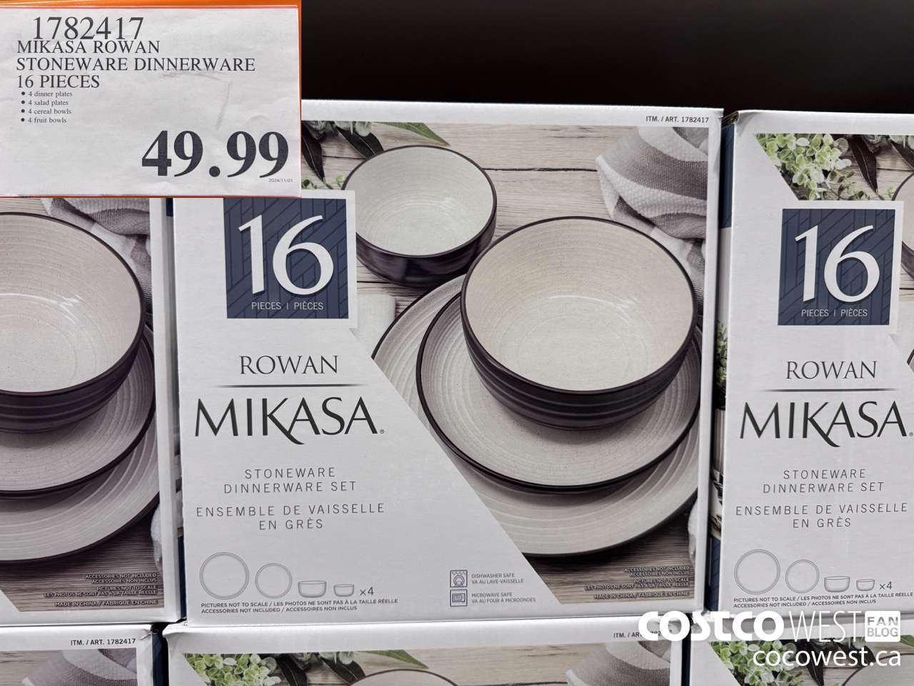 1782417 MIKASA ROWAN STONEWARE DINNERWARE 16 PIECES $49.99