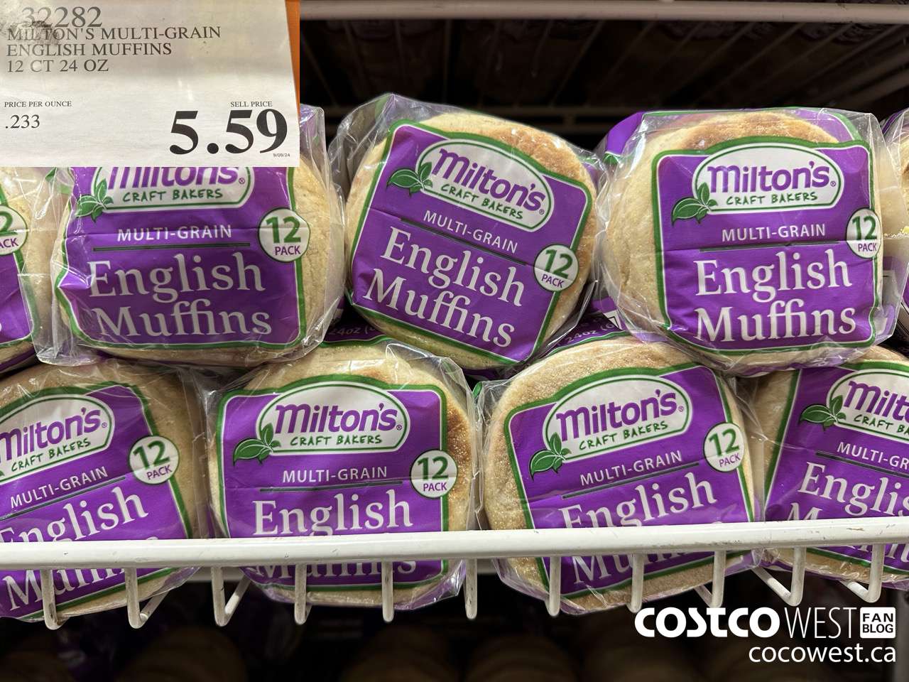 32282 MILTON'S MULTIGRAIN MUFFINS 12/2 OZ $5.59
