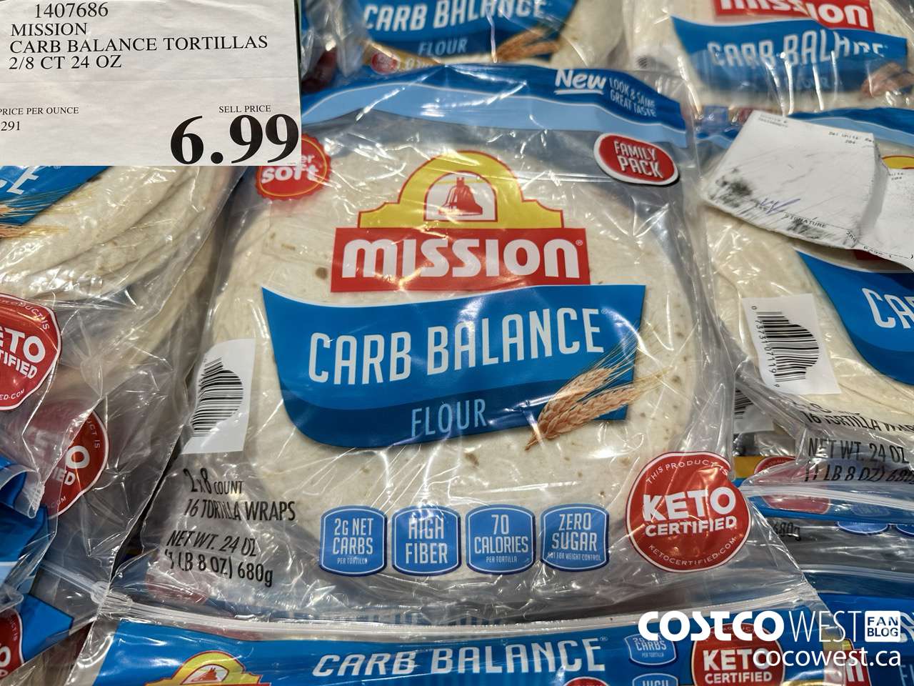 1407686 MISSION CARB BALANCE TORTILLAS 2/8 CT 24 OZ  $6.99