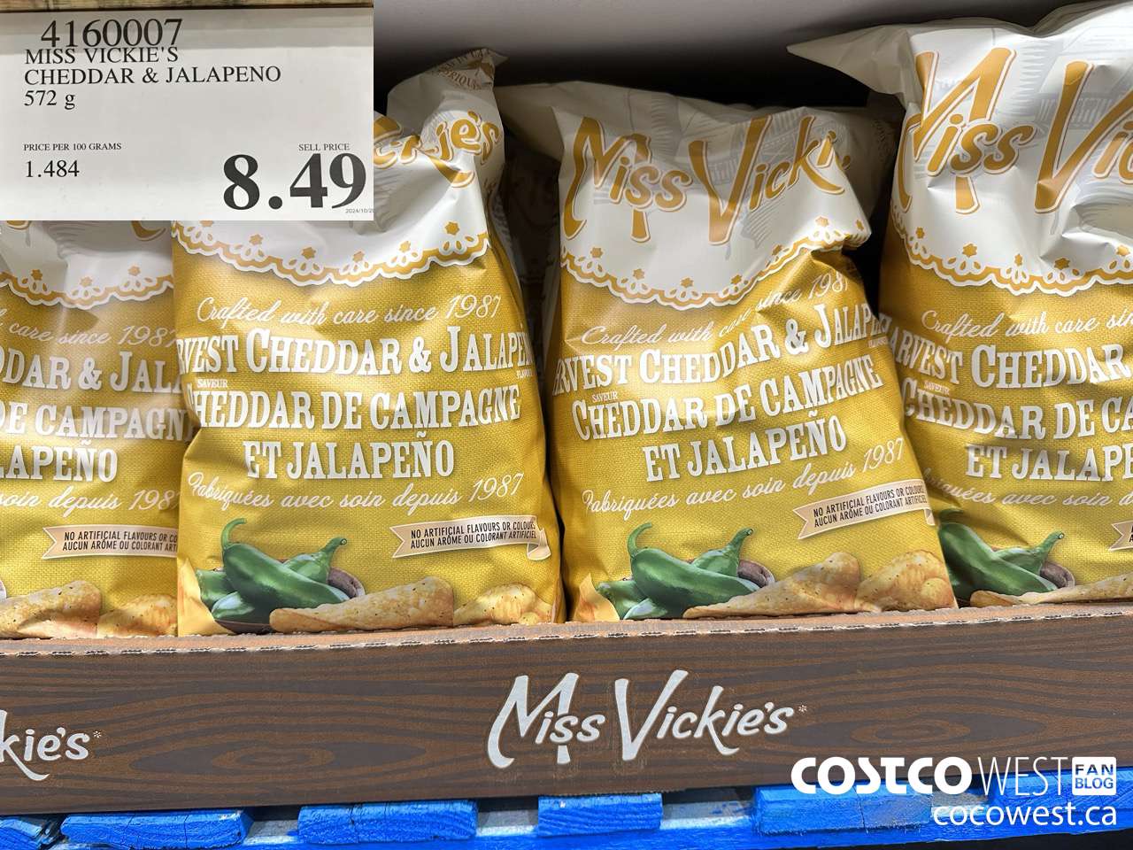 4160007 MISS VICKIE'S CHEDDAR & JALAPENO 572G $8.49