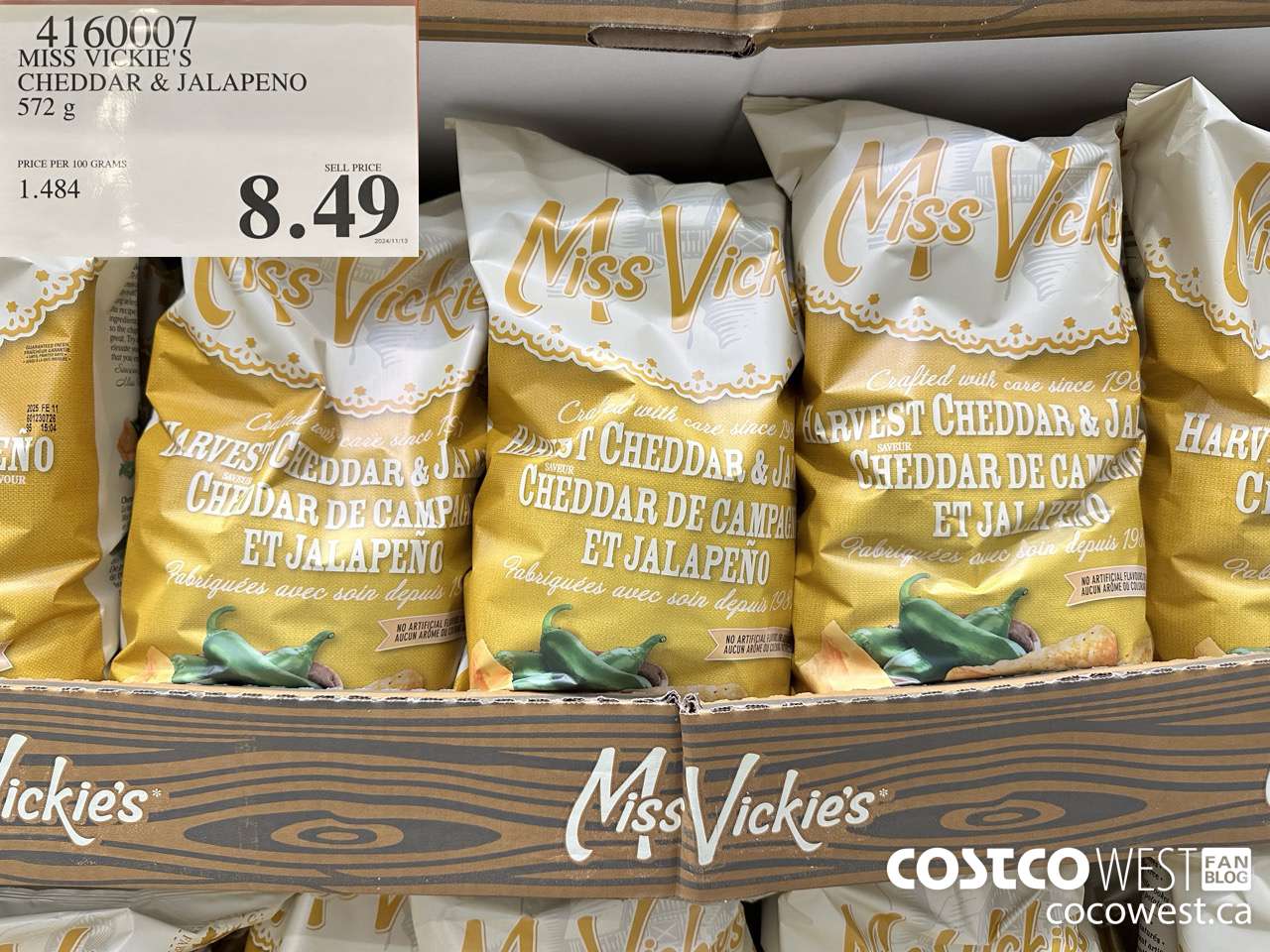 4160007 MISS VICKIE'S CHEDDAR & JALAPENO 572G $8.49