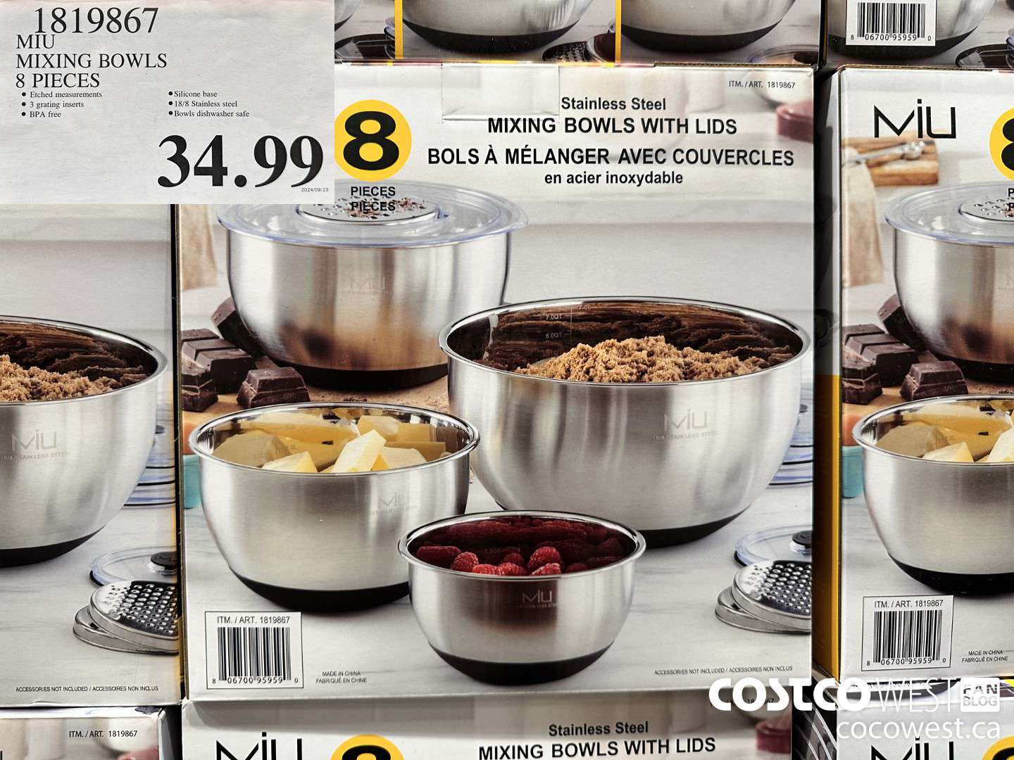 1819867 MIU MIXING BOWLS 8 PIECES $34.99