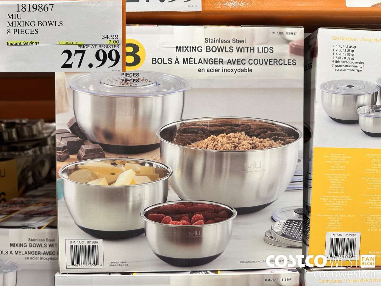 1819867 MIU MIXING BOWLS 8 PIECES ($7.00 INSTANT SAVINGS EXPIRES ON 2024-11-24) $27.99