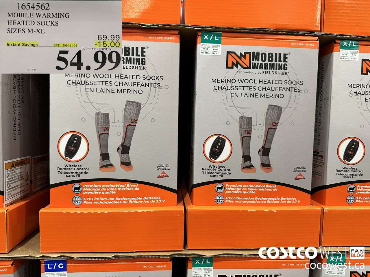 1654562 MOBILE WARMING HEATED SOCKS SIZES M-XL ($15.00 INSTANT SAVINGS EXPIRES ON 2024-11-24) $54.99